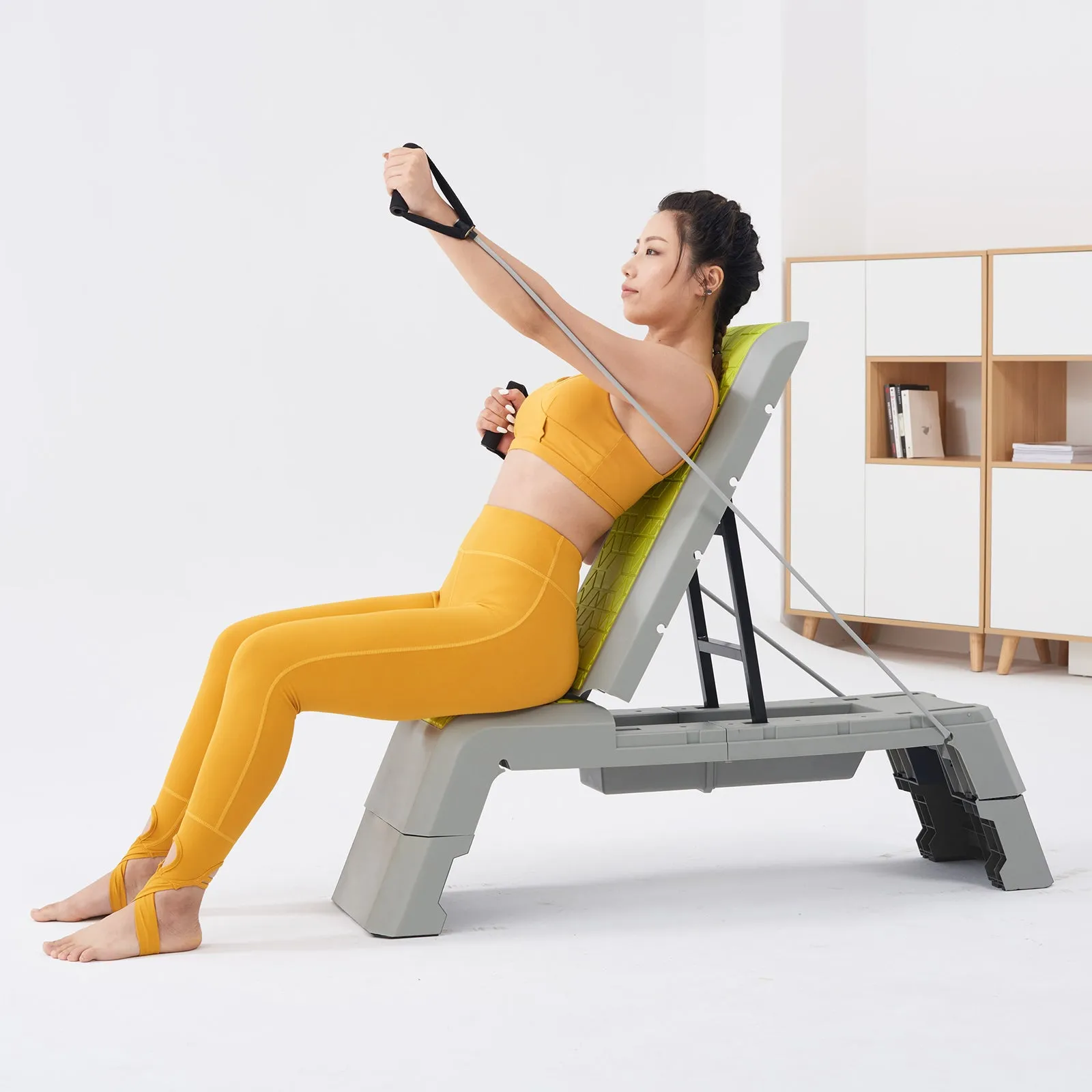2 in 1 Deck Exercise Step Platform W/ Resistance Bands