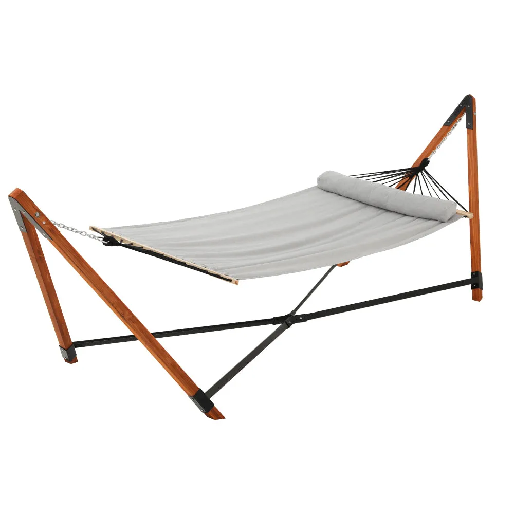 2-Person Rubberwood Outdoor Hammock w/ Pillow - Gardeon