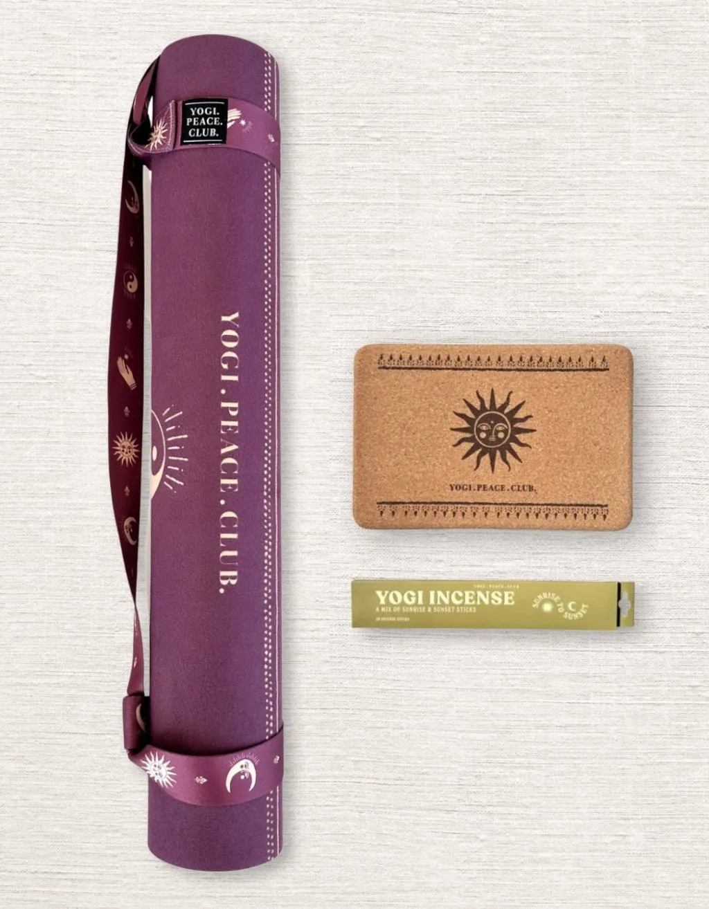 4 mm Yoga Pack - Ceremony Acai Yoga Mat   Block   Strap   Incense