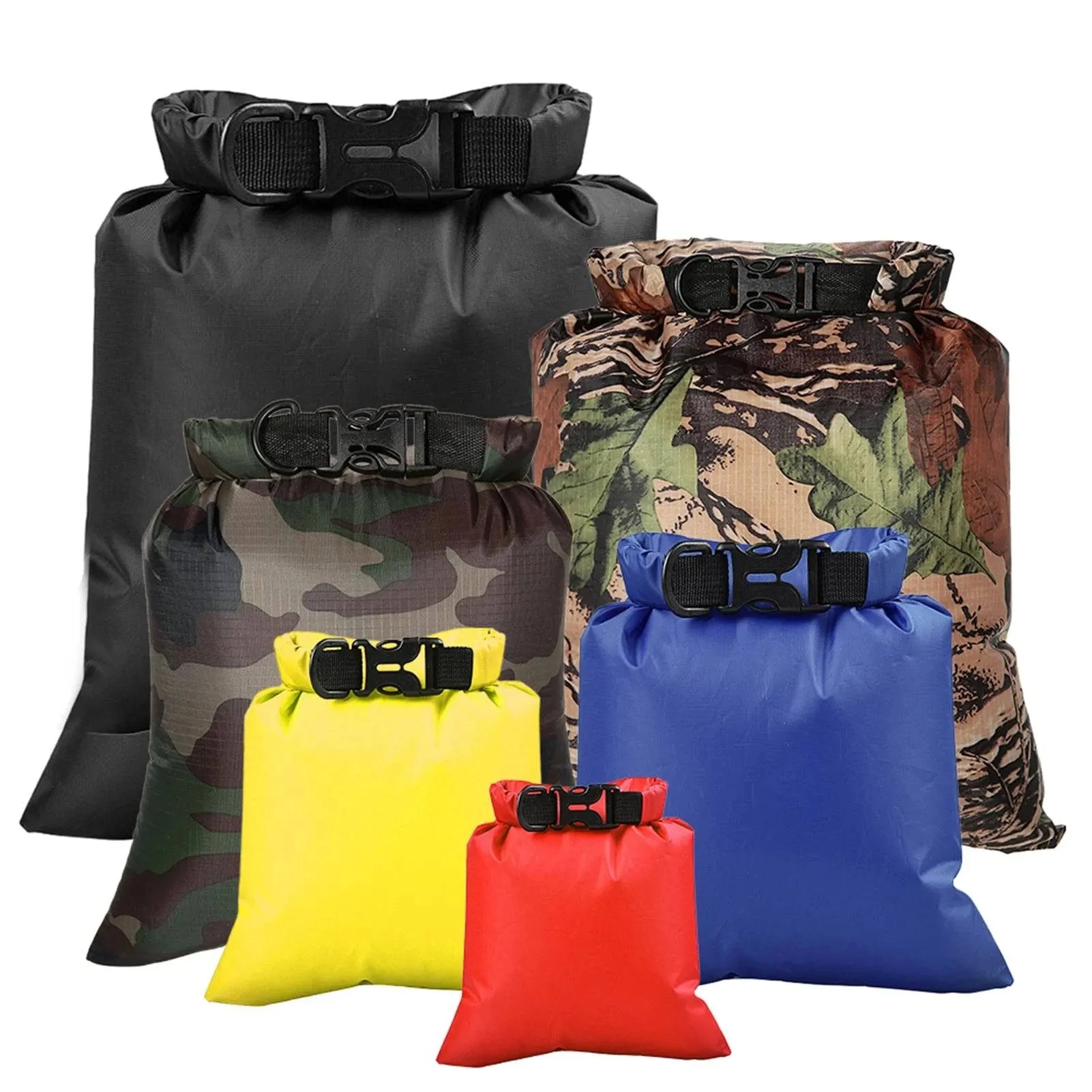 6 PCS Outdoor Waterproof Bag Dry Sack Pack for Drifting Boating Floating Kayaking Surfing Beach Rafting Swimming Sports Bags