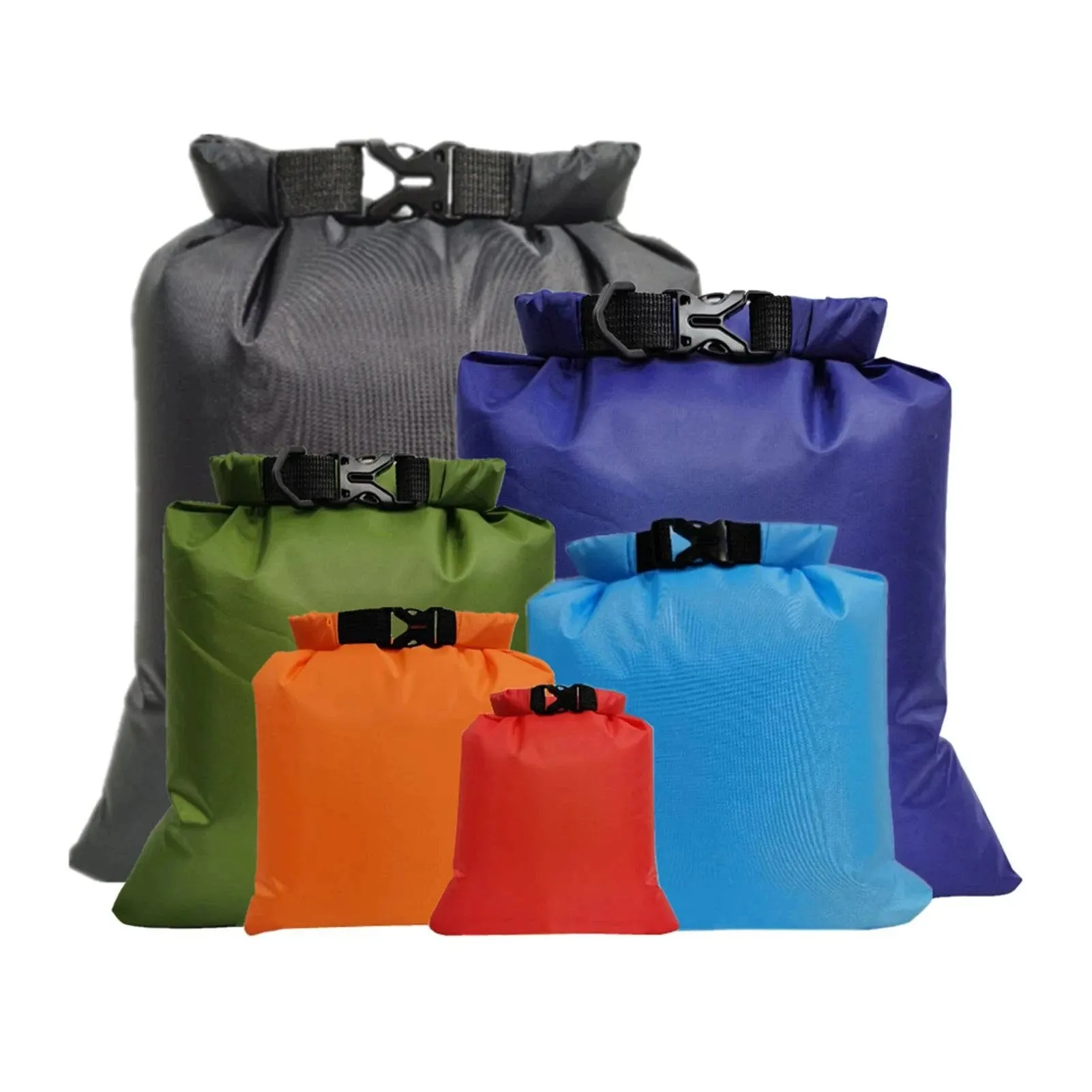 6 PCS Outdoor Waterproof Bag Dry Sack Pack for Drifting Boating Floating Kayaking Surfing Beach Rafting Swimming Sports Bags