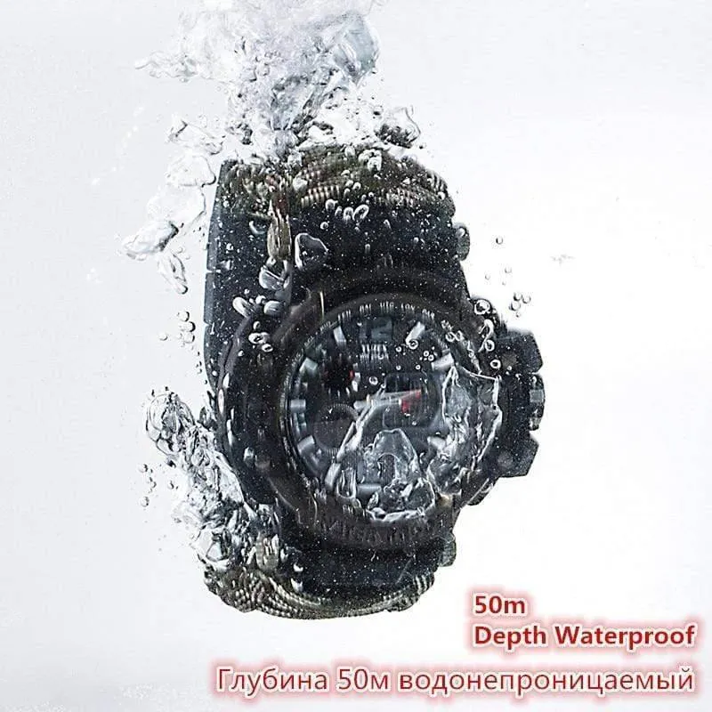 8 in 1 Outdoor  Multi functional Waterproof Military Tactical Paracord Watch Bracelet