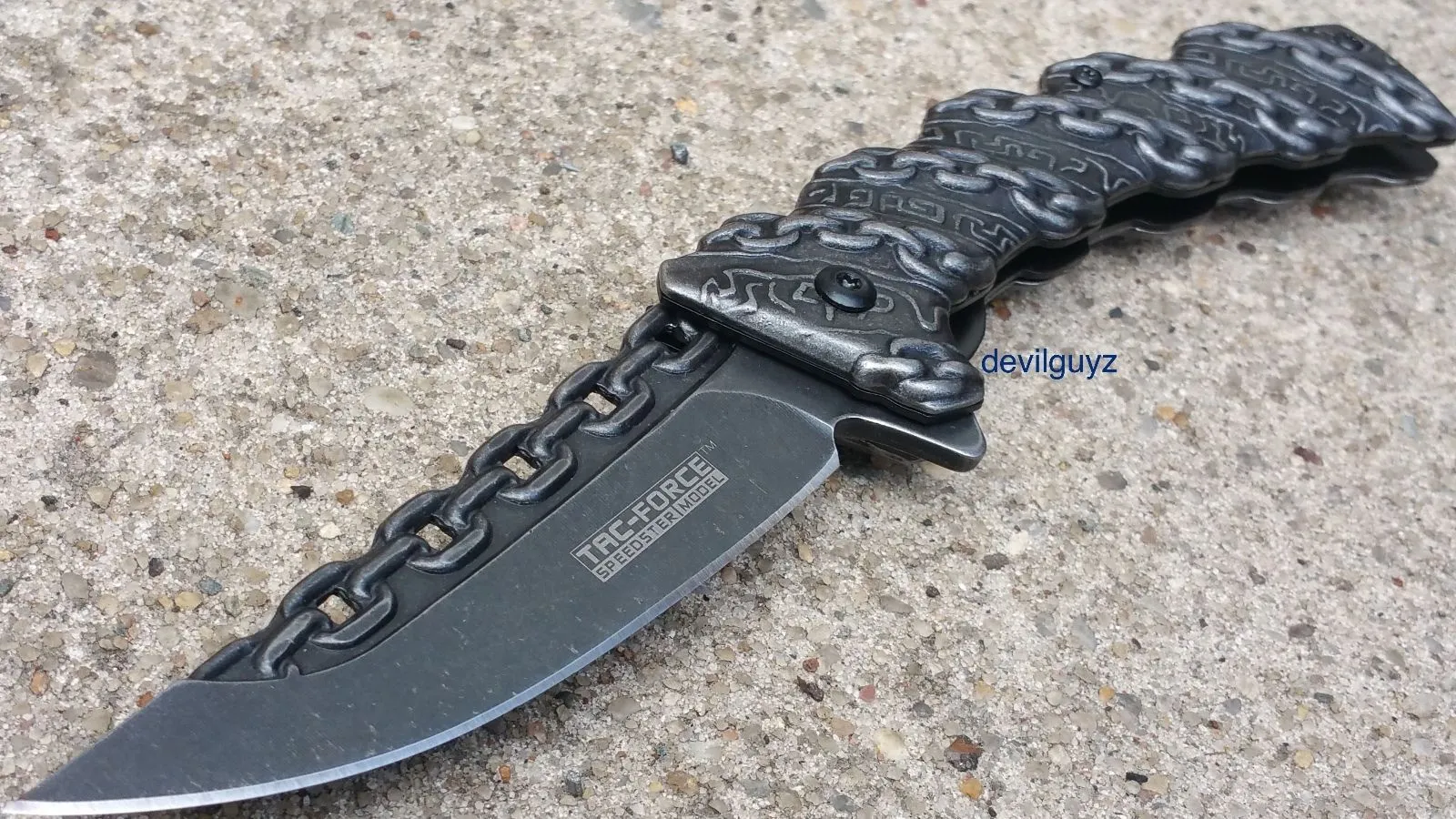 8.25" TAC FORCE CHAIN SPRING ASSISTED Open Folding Pocket Knife Combat Tactical