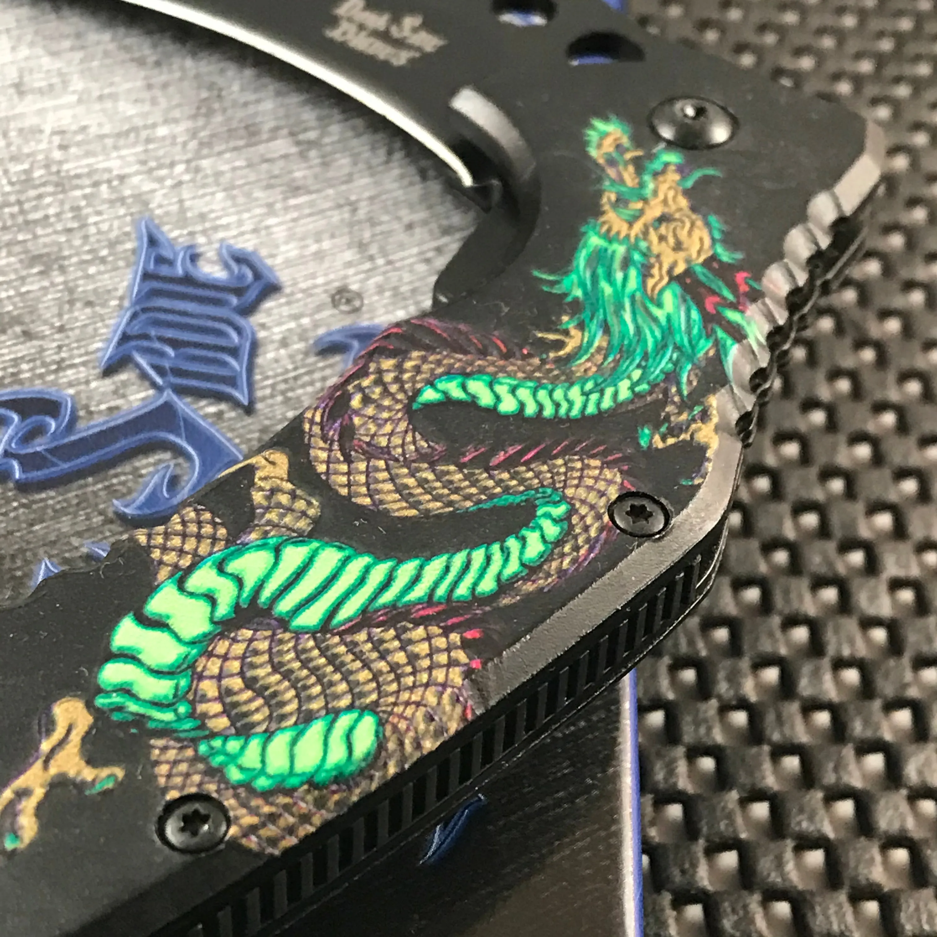 8" Dark Side Blades Green Dragon Karambit Fantasy Pocket Knife