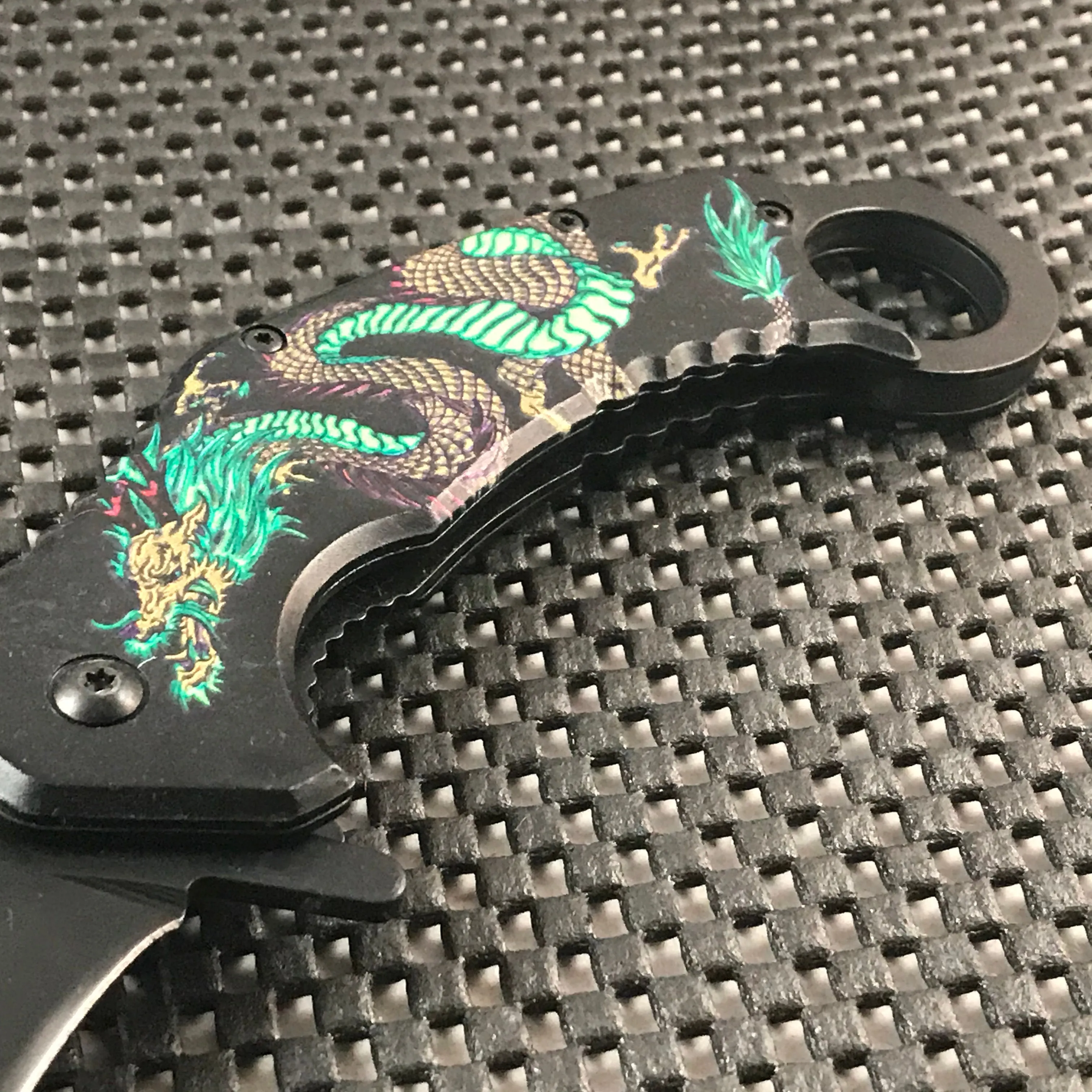 8" Dark Side Blades Green Dragon Karambit Fantasy Pocket Knife