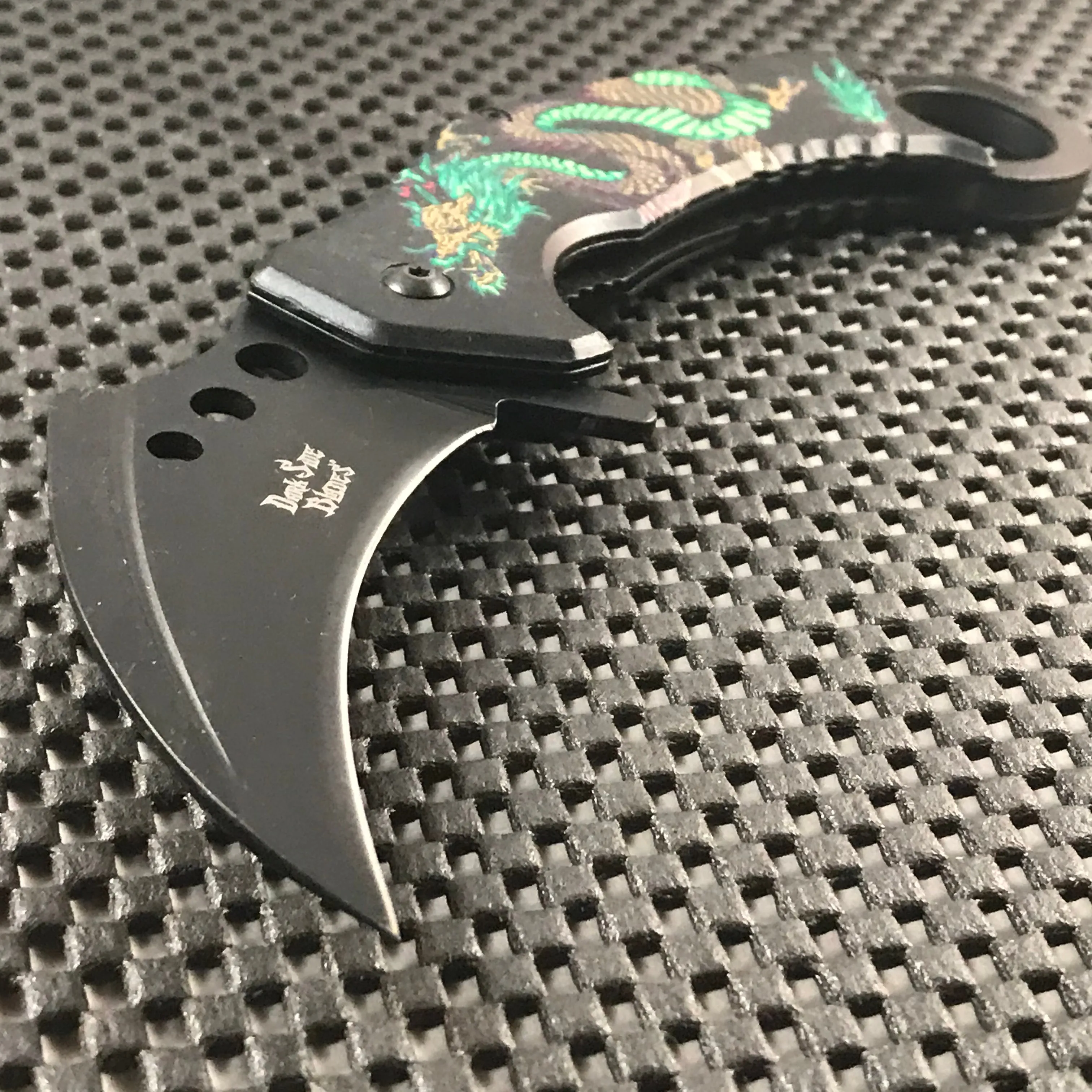 8" Dark Side Blades Green Dragon Karambit Fantasy Pocket Knife