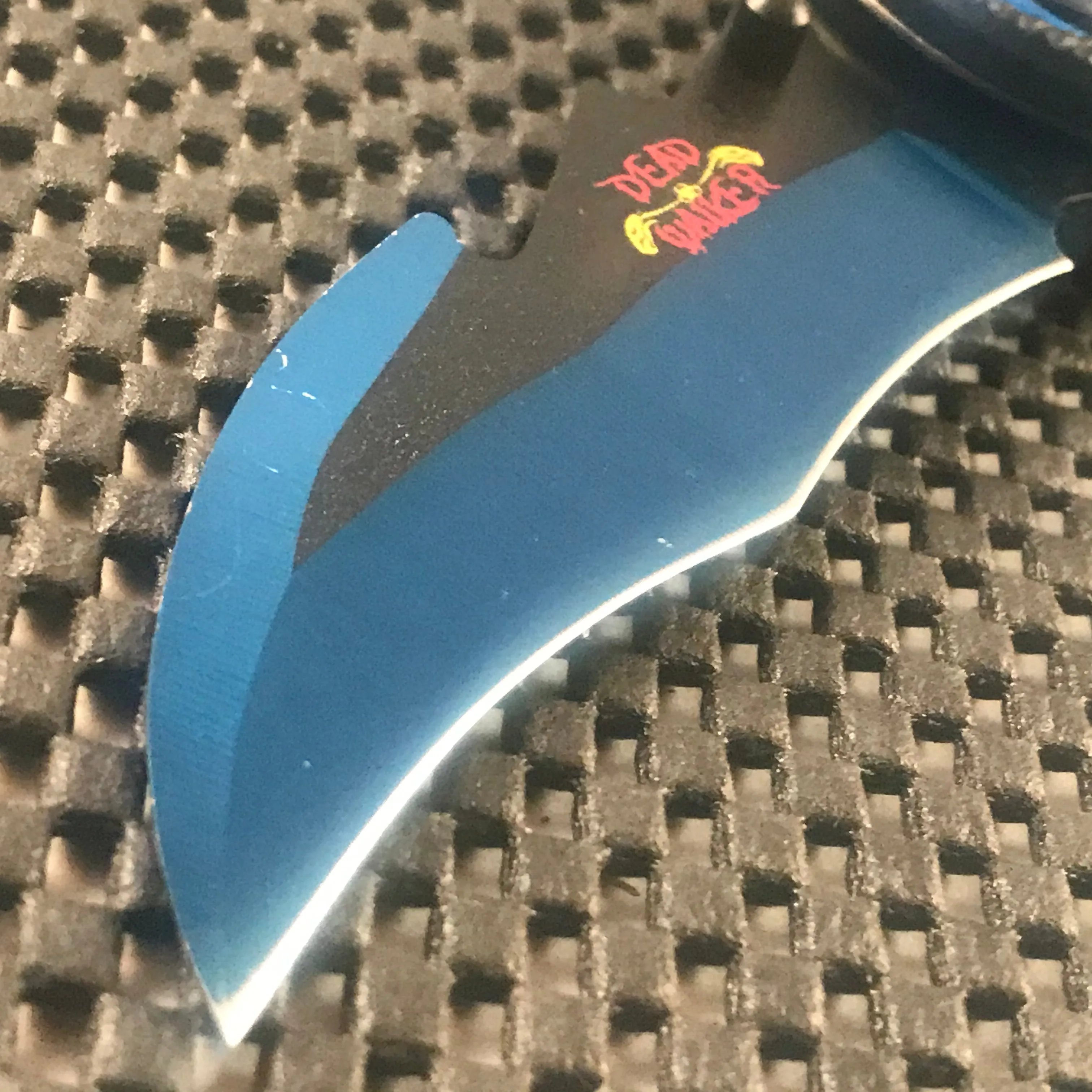 9" Dead Walker Dragon Tail Blue & Black Fantasy Pocket Knife
