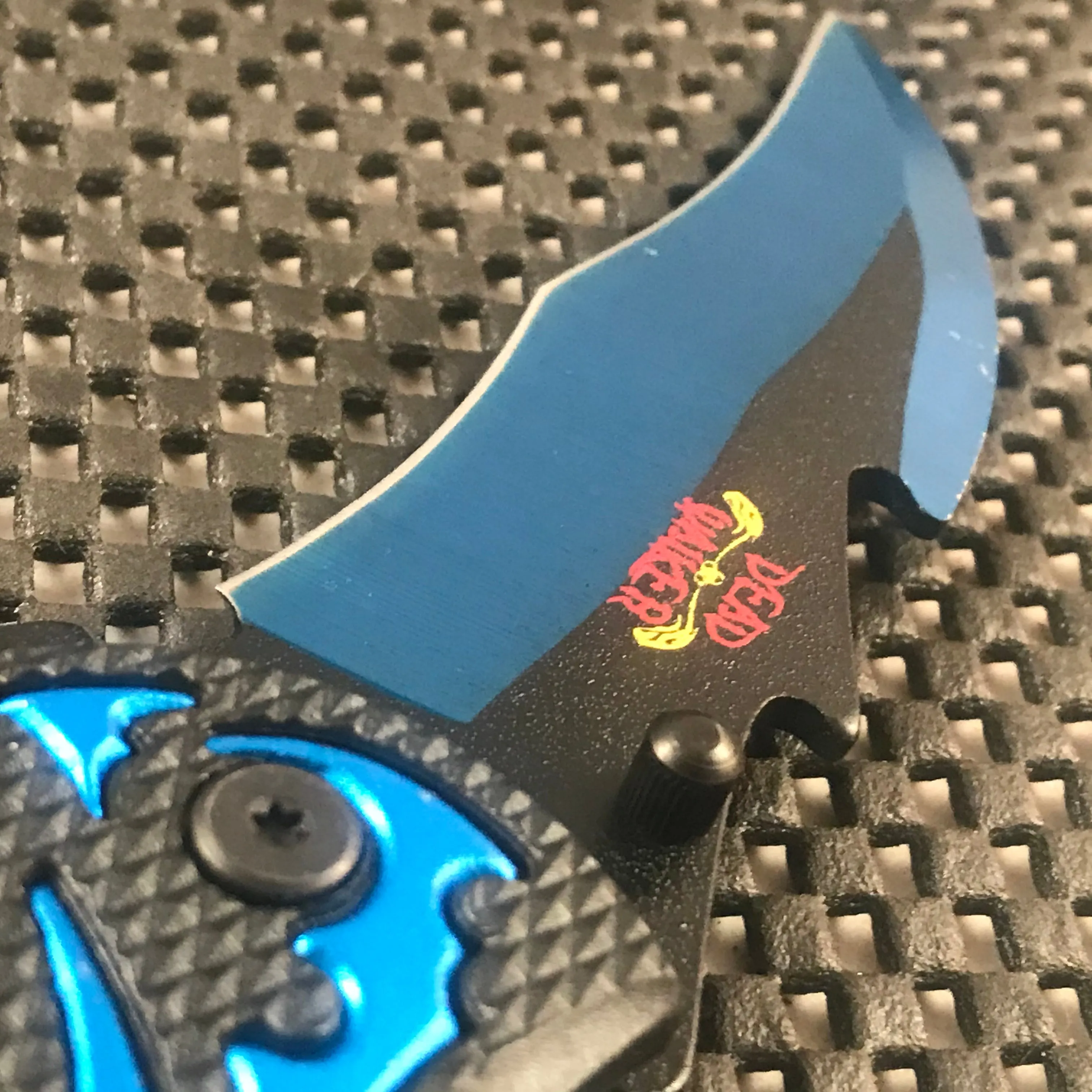 9" Dead Walker Dragon Tail Blue & Black Fantasy Pocket Knife
