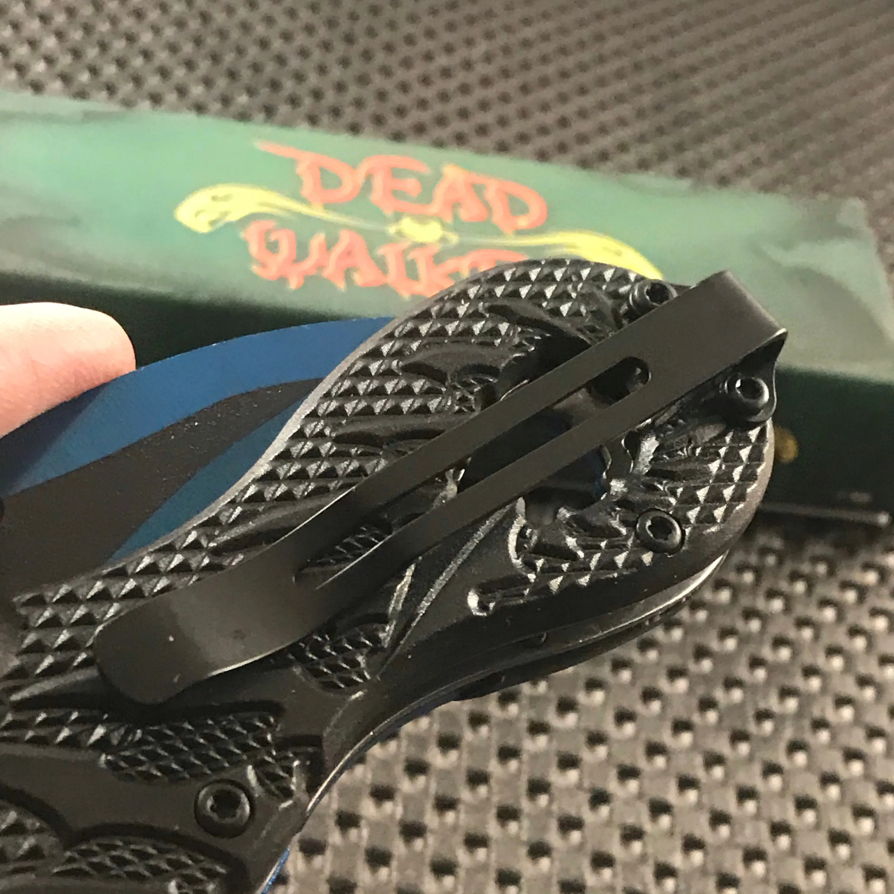 9" Dead Walker Dragon Tail Blue & Black Fantasy Pocket Knife