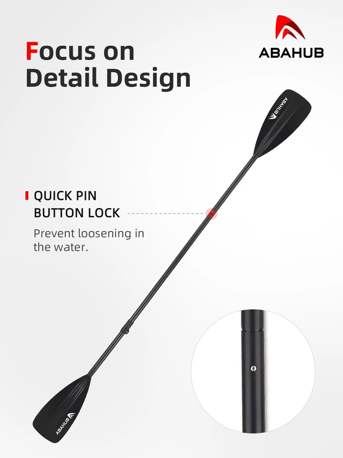 Abahub SUP Paddles - 4 Piece Adjustable Stand up Paddle - Lightweight Oar for Paddleboard, Aluminum Alloy PU Coated Shaft 68" - 86", Black Plastic Nylon Blade