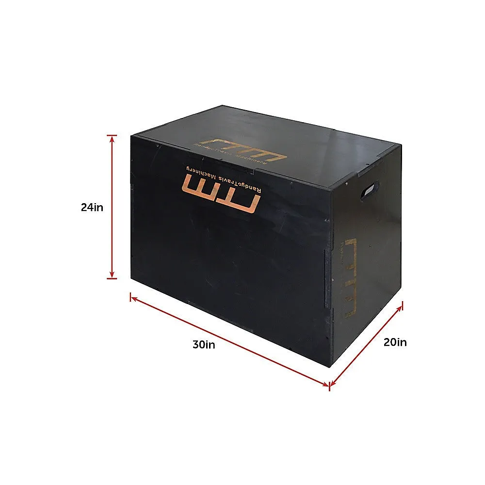 Adjustable Black Plyometric Jump Box 3 Heights - Randy & Travis