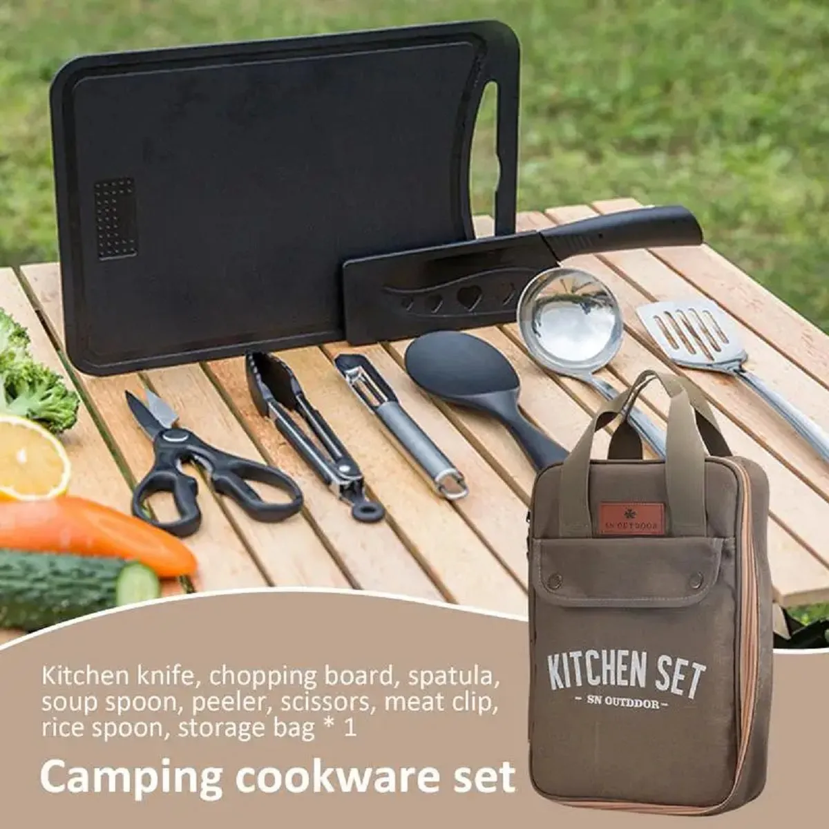 Camp Cooking Stainless Steel Utensil Set