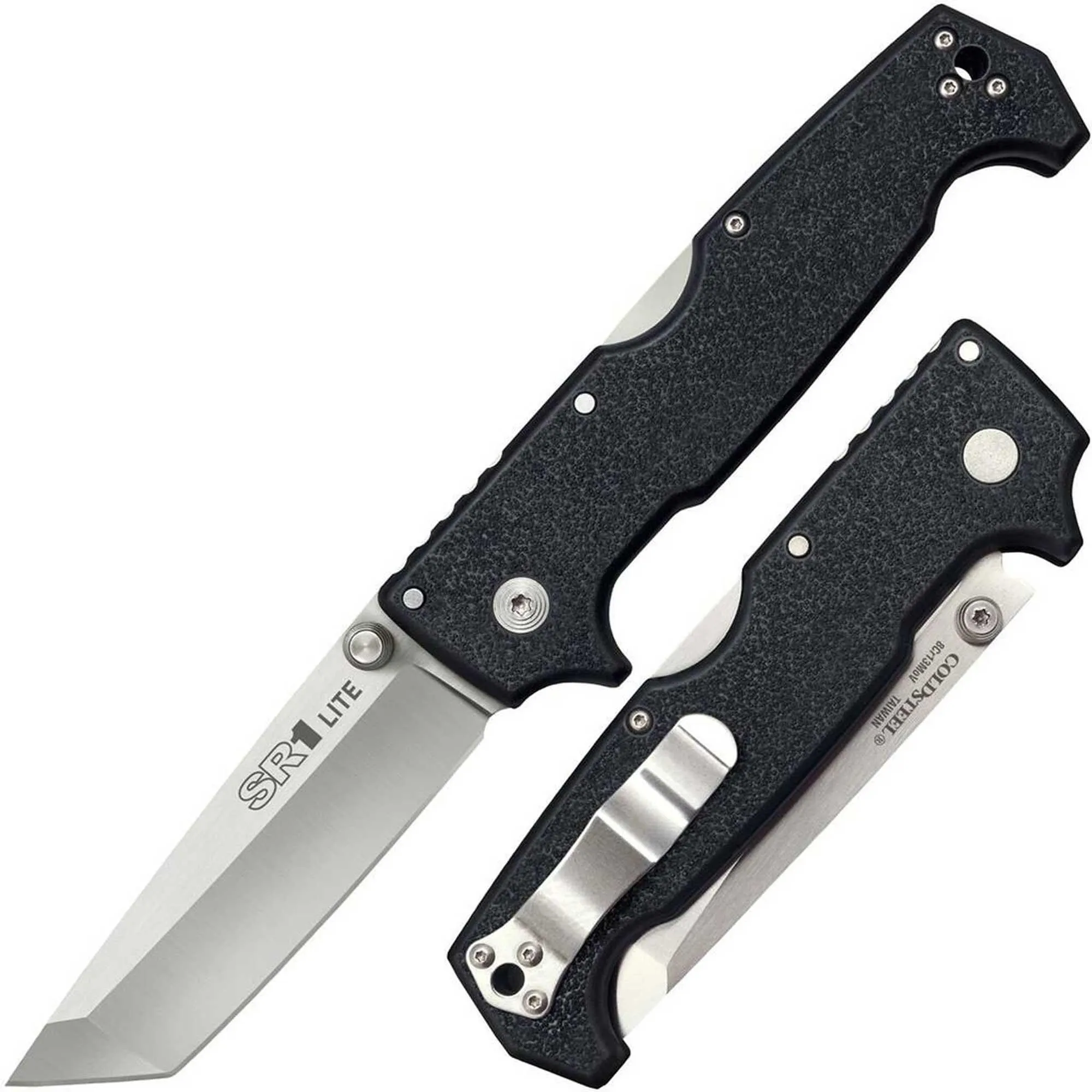 Cold Steel Folding Knife - SR1 Lite Tanto Point Blade Black Griv-Ex Handle | CS62K1A
