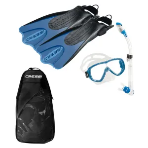 Cressi Palau SAF Fins Dry Snorkel Onda Mask with Bag Snorkel Packages