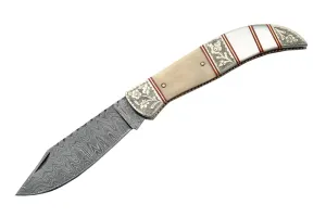 Custom Handmade Damascus Pocket Knife