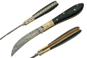 Handmade Damascus Folding Pocket Knife