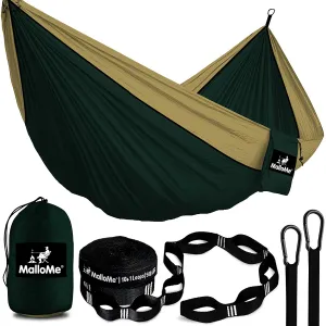 Mallome Camping Hammock with Straps - Hammocks - Portable Hammock Kids Hammock Outdoor Hammock - Hamaca Double Hammock - 2 Person Hammock Tree Hammock - Hamock Travel Hammock - Hammocks for Outside
