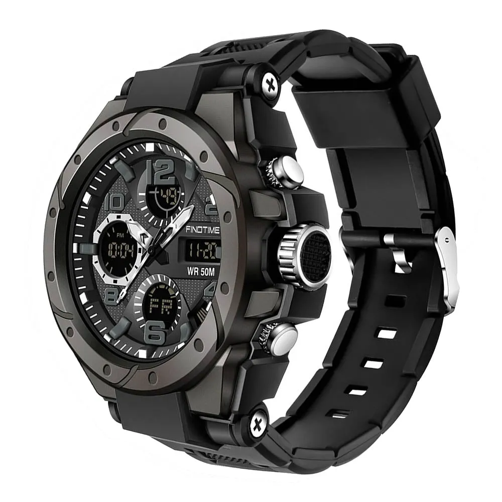 Mens Digital Watch Tactical Military Army Waterproof  Stopwatch Dual Time Outdoor Survival Sports Luminous Electronic Alarm Clock
