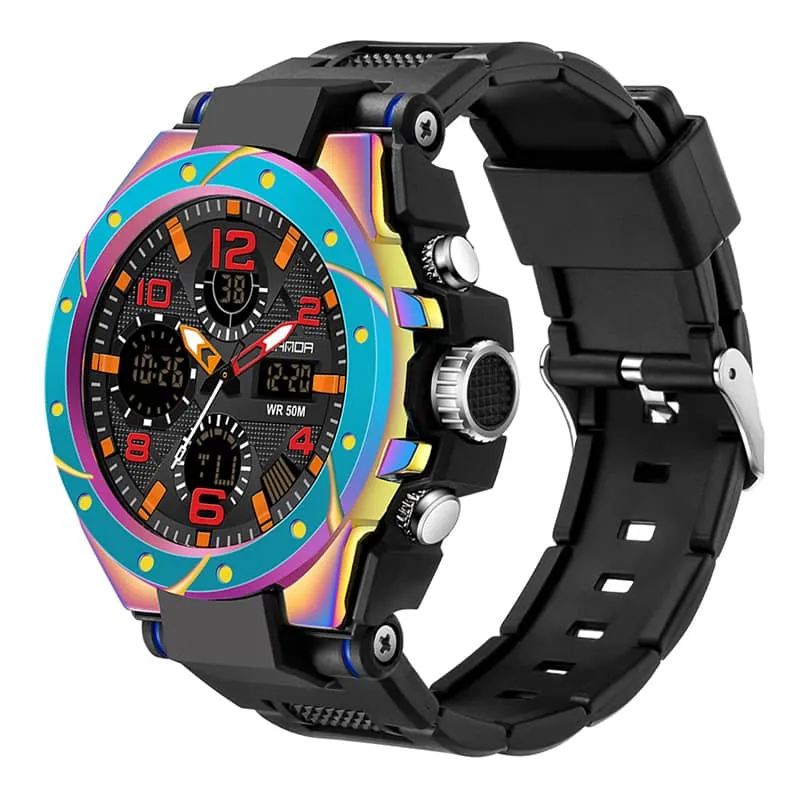 Mens Digital Watch Tactical Military Army Waterproof  Stopwatch Dual Time Outdoor Survival Sports Luminous Electronic Alarm Clock