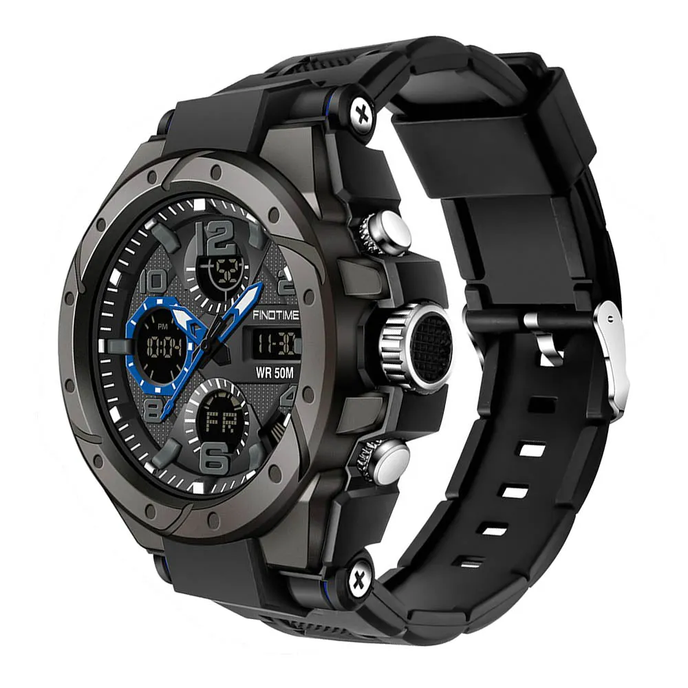 Mens Digital Watch Tactical Military Army Waterproof  Stopwatch Dual Time Outdoor Survival Sports Luminous Electronic Alarm Clock