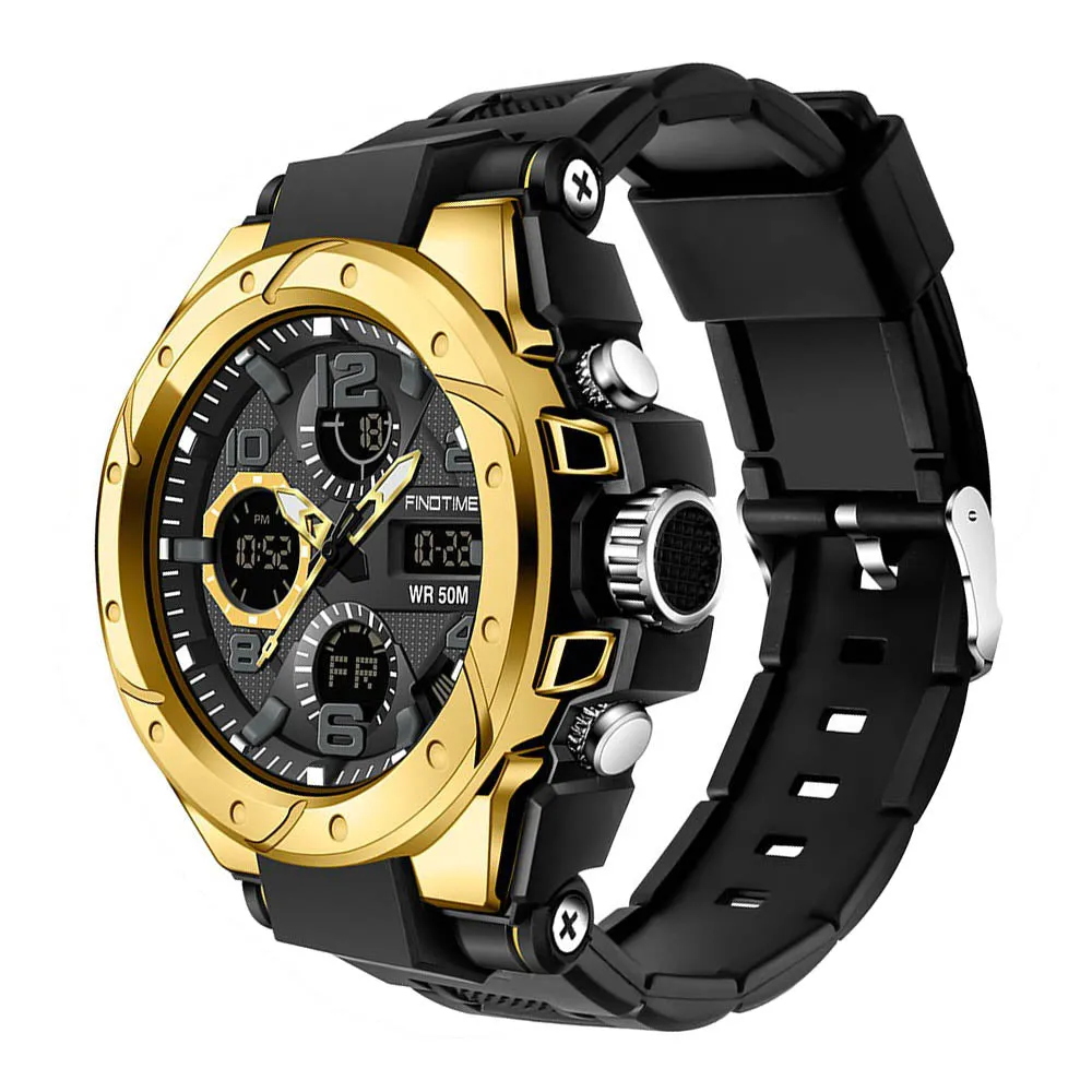 Mens Digital Watch Tactical Military Army Waterproof  Stopwatch Dual Time Outdoor Survival Sports Luminous Electronic Alarm Clock
