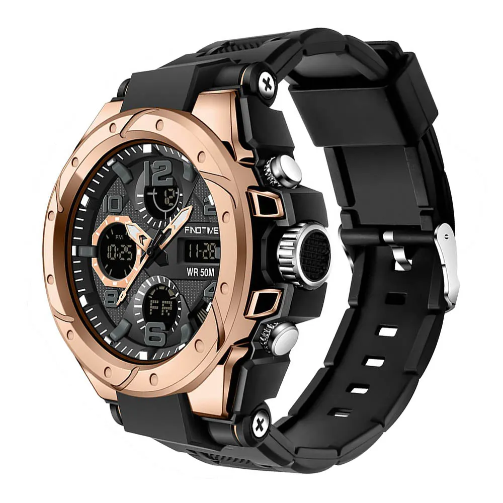 Mens Digital Watch Tactical Military Army Waterproof  Stopwatch Dual Time Outdoor Survival Sports Luminous Electronic Alarm Clock