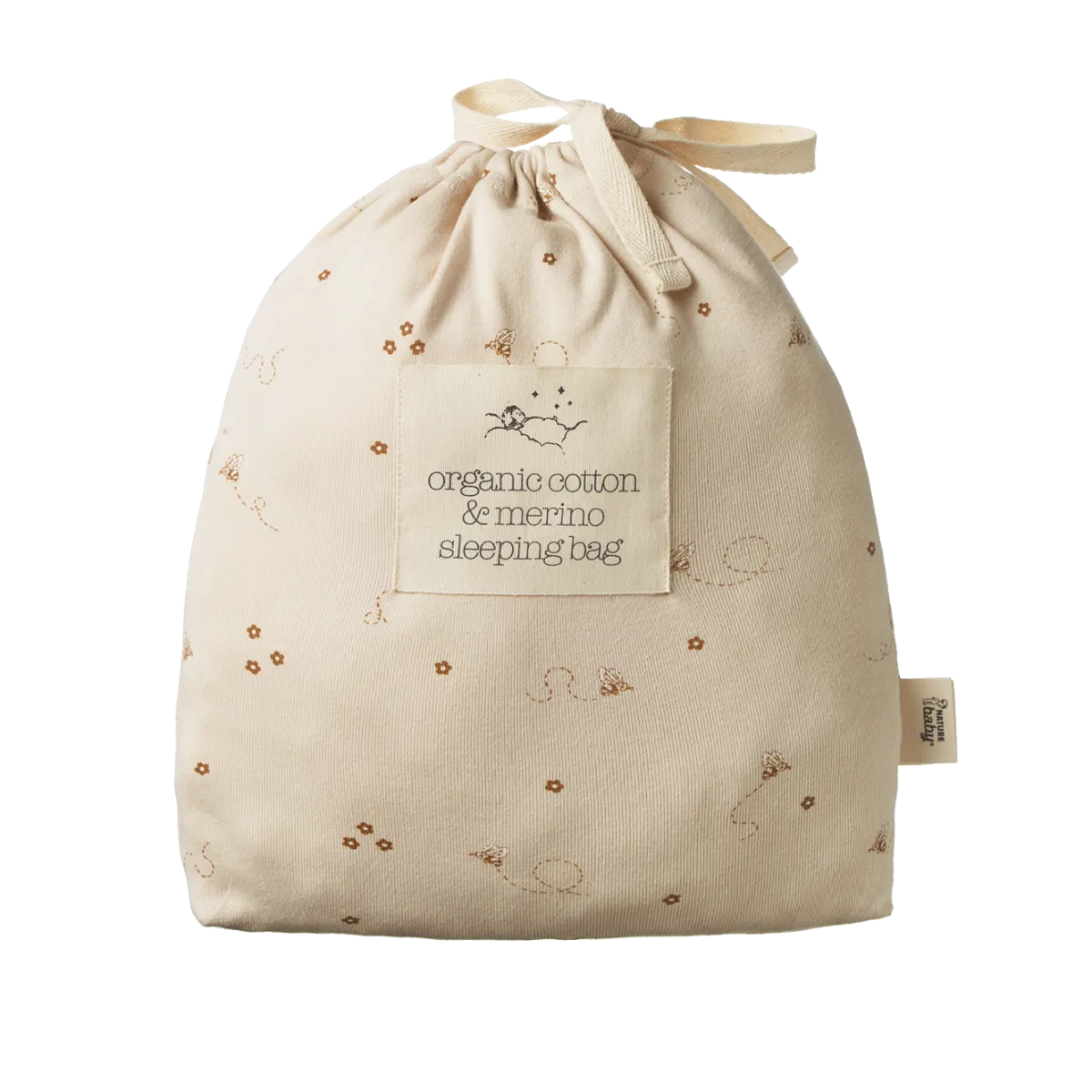 Nature Baby Organic Cotton & Merino Sleeping Bag - Bumble Bee Print