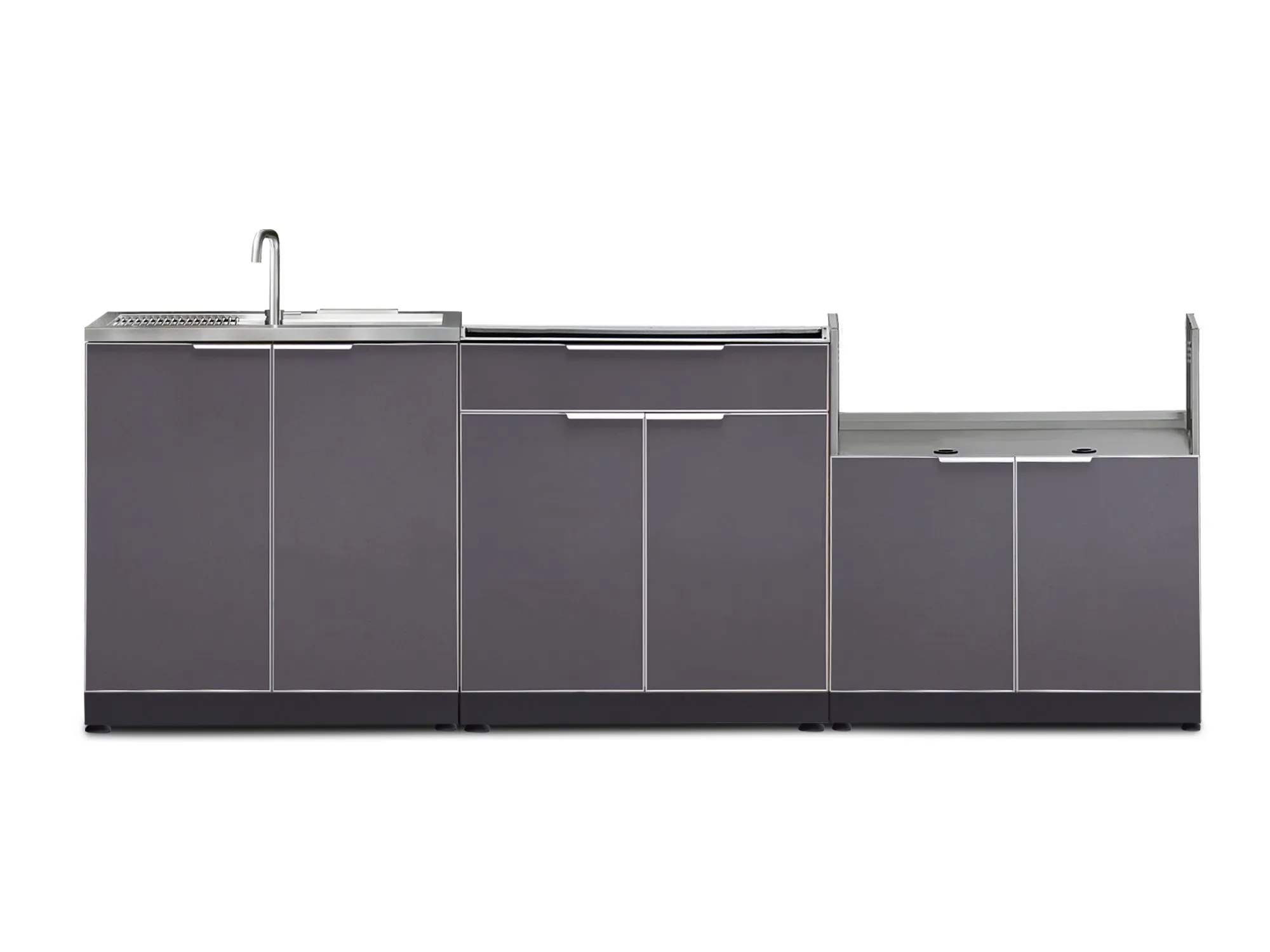 Newage Outdoor Kitchen 3 PC Cabinet Set in Slate Gray - 65287