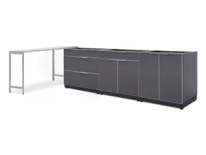 Newage Outdoor Kitchen 4 PC Cabinet Set in Slate Gray - 65283