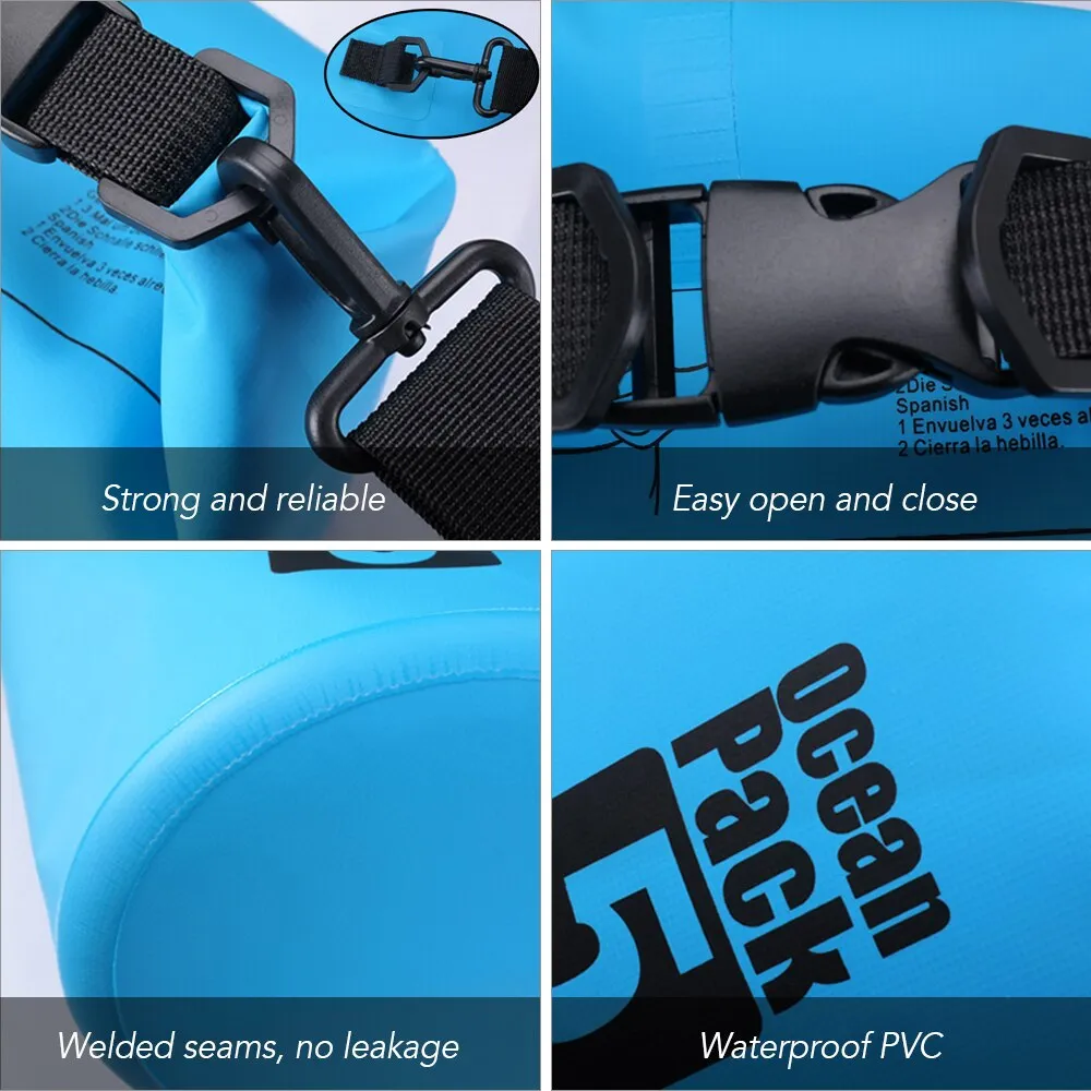Outdoor Waterproof Dry Backpack Water Floating Bag Roll Top Sack For Kayaking Rafting Boating River Trekking Swimming Camping