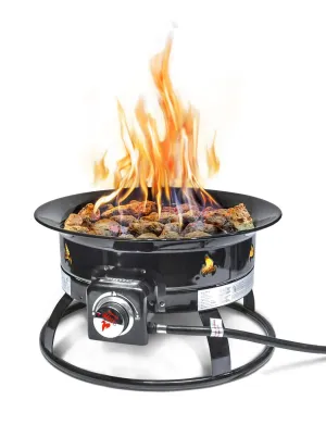 Outland Firebowl 893 Deluxe Outdoor Portable Propane Gas Fire Pit with Cover & Carry Kit, 19-Inch Diameter 58,000 BTU