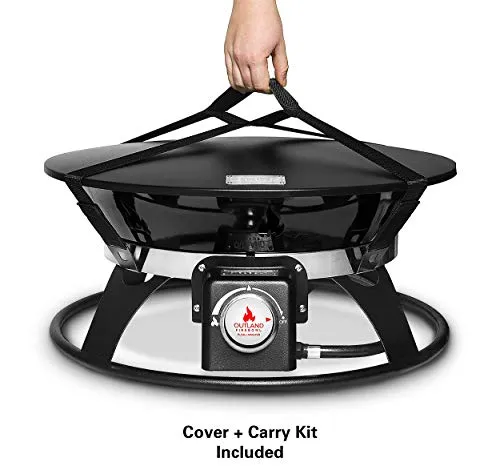 Outland Living Model 863 Portable Propane Fire Pit, 21-Inch Diameter 58,000 BTU Smokless for Camping RV Backyard Deck Patio, Black