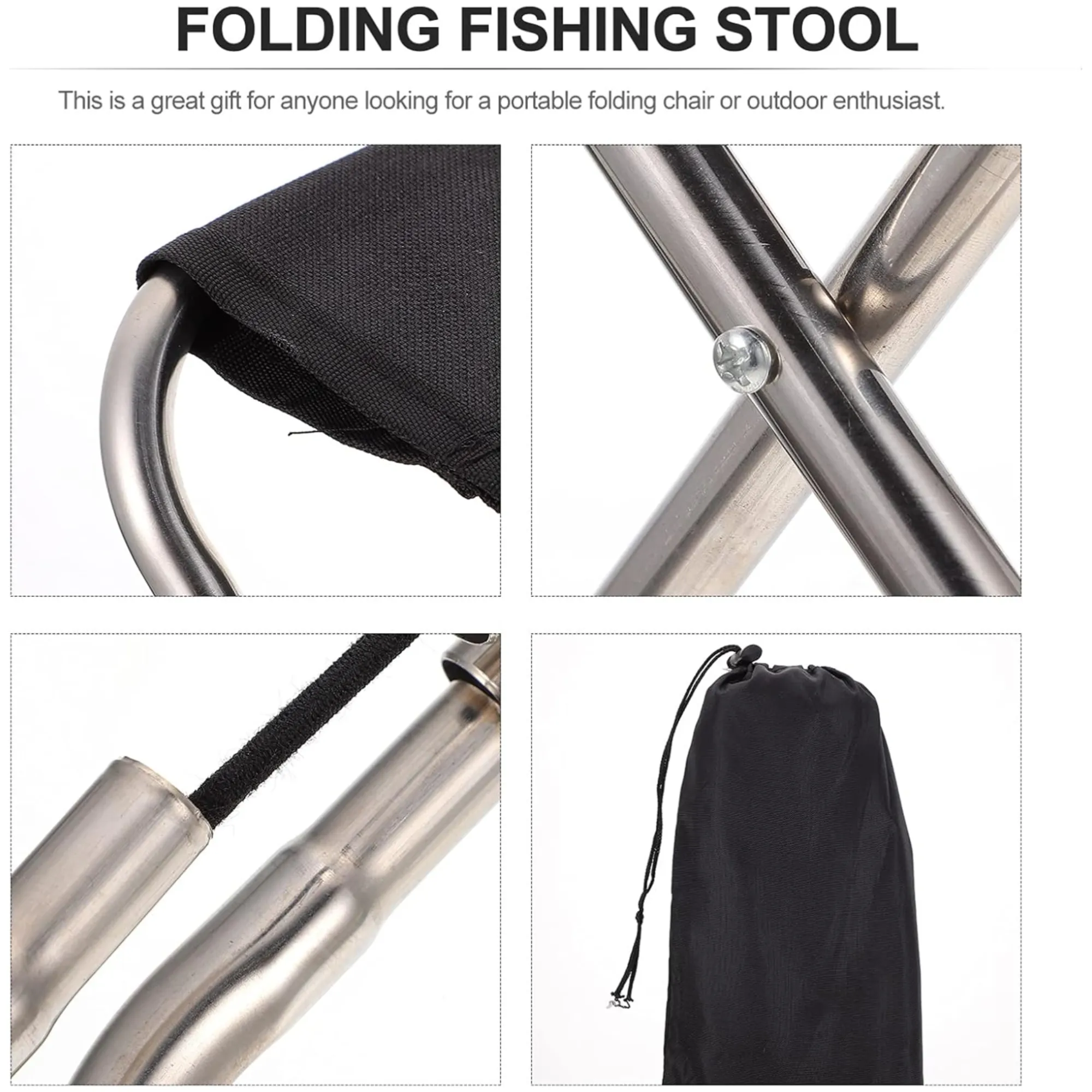 Portable And Foldable Aluminum Frame Camping/Fishing Stool 183572