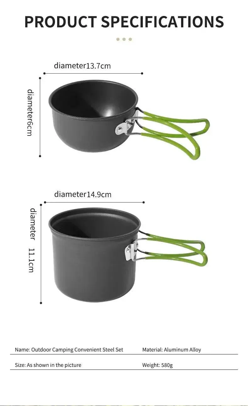 Ultralight Camping Cooking Utensils Outdoor Tableware Pot Set Hiking Picnic Travel Tourist Dishes Supplies Equipment