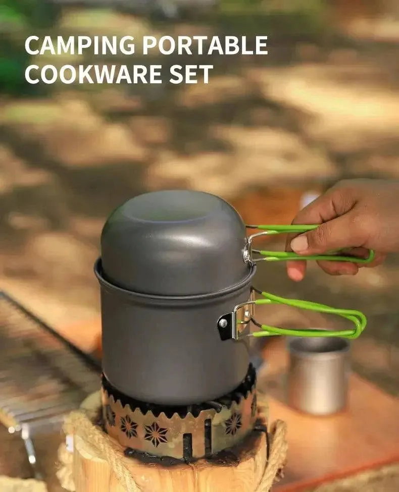 Ultralight Camping Cooking Utensils Outdoor Tableware Pot Set Hiking Picnic Travel Tourist Dishes Supplies Equipment